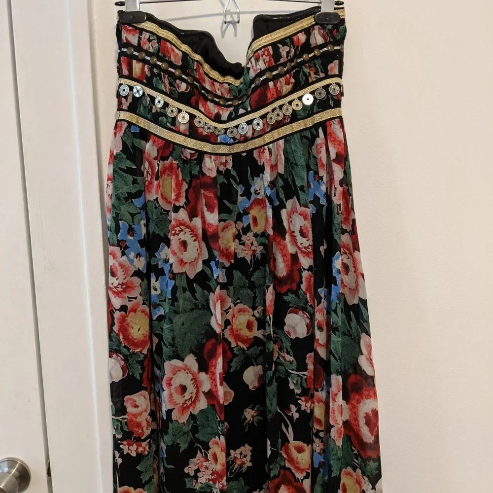 Boho Coin Detail Floral Maxi Dress - Picture 4 of 6